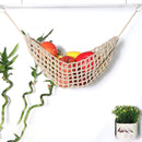 Under Desk Hanging Fruit Basket Kitchen Storage Net Home Organizer for Fruits - Yellow