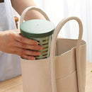 Portable Drainable Fruit Cup Plastic Sealed Cup for Snacks and Travel Use - Pink