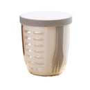 Portable Drainable Fruit Cup Plastic Sealed Cup for Snacks and Travel Use - White