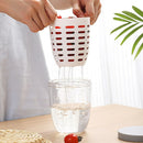 Portable Drainable Fruit Cup Plastic Sealed Cup for Snacks and Travel Use - White