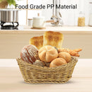 2Pcs Rattan Yuanbao Shaped Fruit Tray Home Storage Basket Living Room Tray