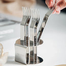 Elegant 304 Stainless Steel Fruit Forks Set of 6 For Home Dessert Cake Use - Silver