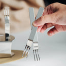Elegant 304 Stainless Steel Fruit Forks Set of 6 For Home Dessert Cake Use - Silver