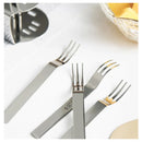 Elegant 304 Stainless Steel Fruit Forks Set of 6 For Home Dessert Cake Use - Silver