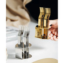 Elegant 304 Stainless Steel Fruit Forks Set of 6 For Home Dessert Cake Use - Silver
