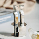 Elegant 304 Stainless Steel Fruit Forks Set of 6 For Home Dessert Cake Use - Silver