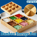 Bamboo Wood 9 Grid Food Plate Serving Tray for Hotel BBQ Hot Pot Home Party