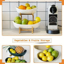 Modern Multi-layer Bamboo Fruit Snack Plate Rack Creative Living Room Plate Rack - White