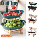 Modern Multi-layer Bamboo Fruit Snack Plate Rack Creative Living Room Plate Rack - White