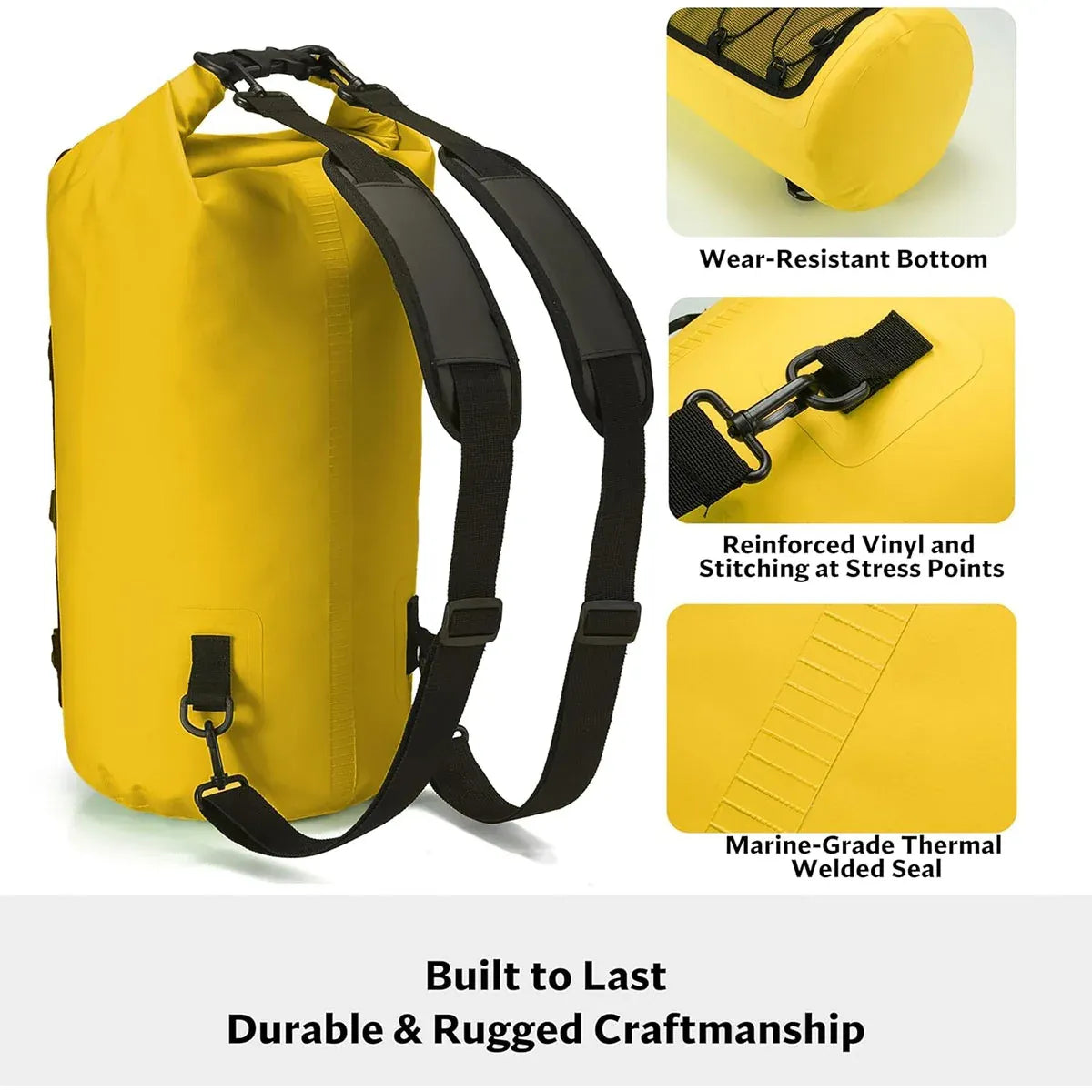 Outdoor Waterproof Dry Bag Roll Top Sack Rafting Swimming Hiking Travel Gear - Green - 30L