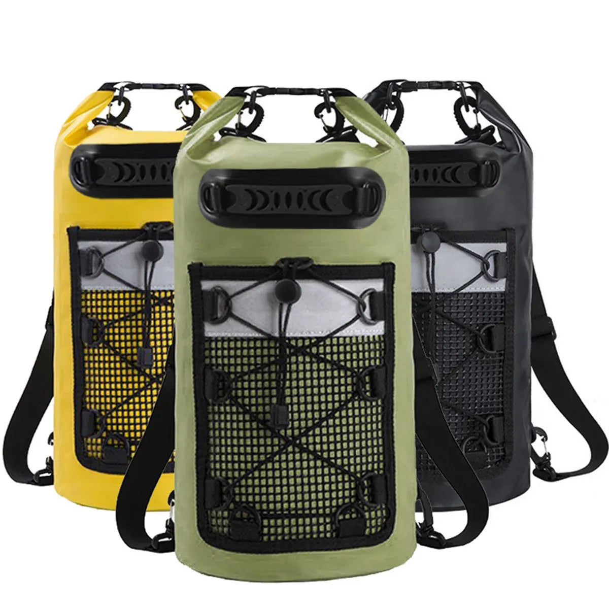 Outdoor Waterproof Dry Bag Roll Top Sack Rafting Swimming Hiking Travel Gear - Yellow - 30L