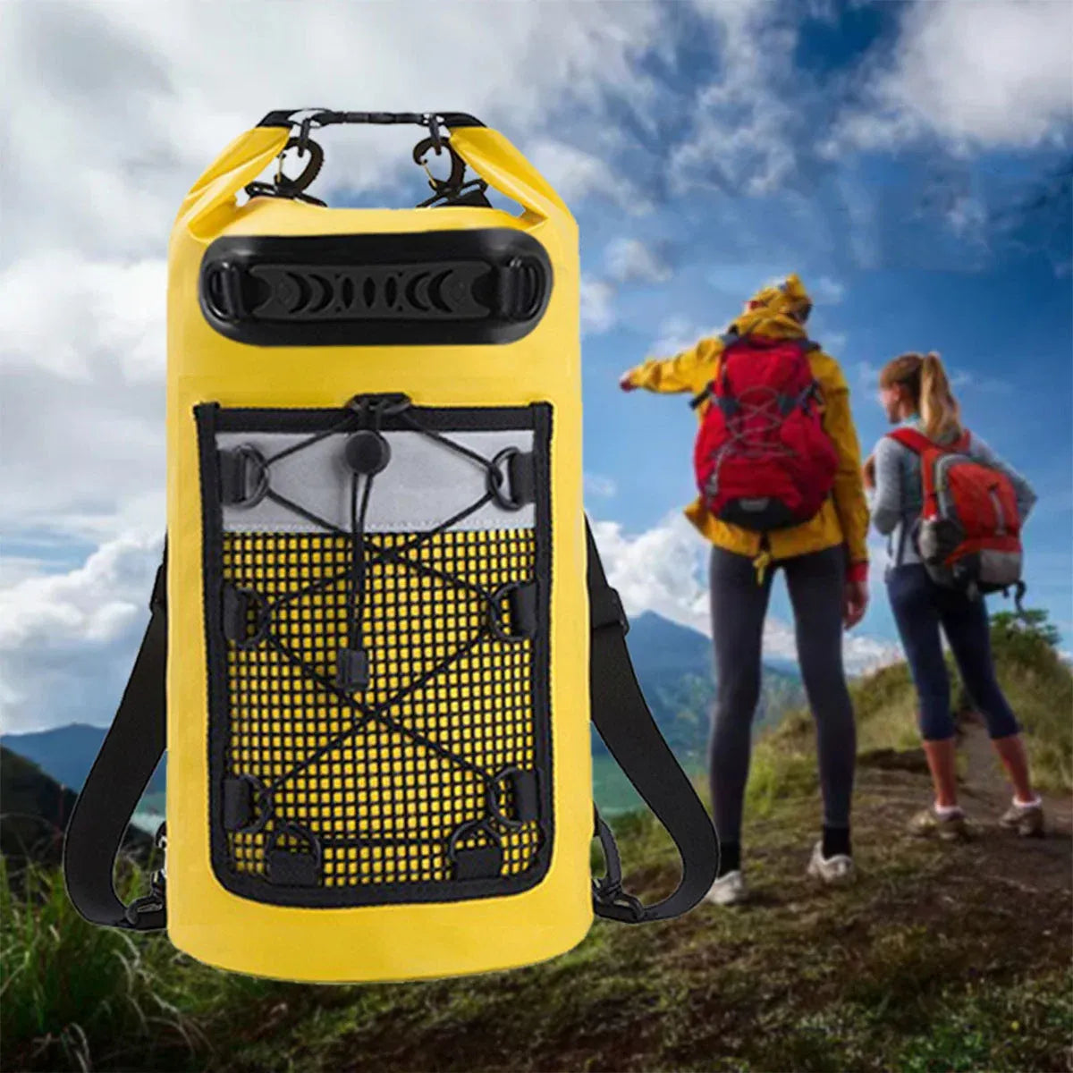 Outdoor Waterproof Dry Bag Roll Top Sack Rafting Swimming Hiking Travel Gear - Yellow - 30L