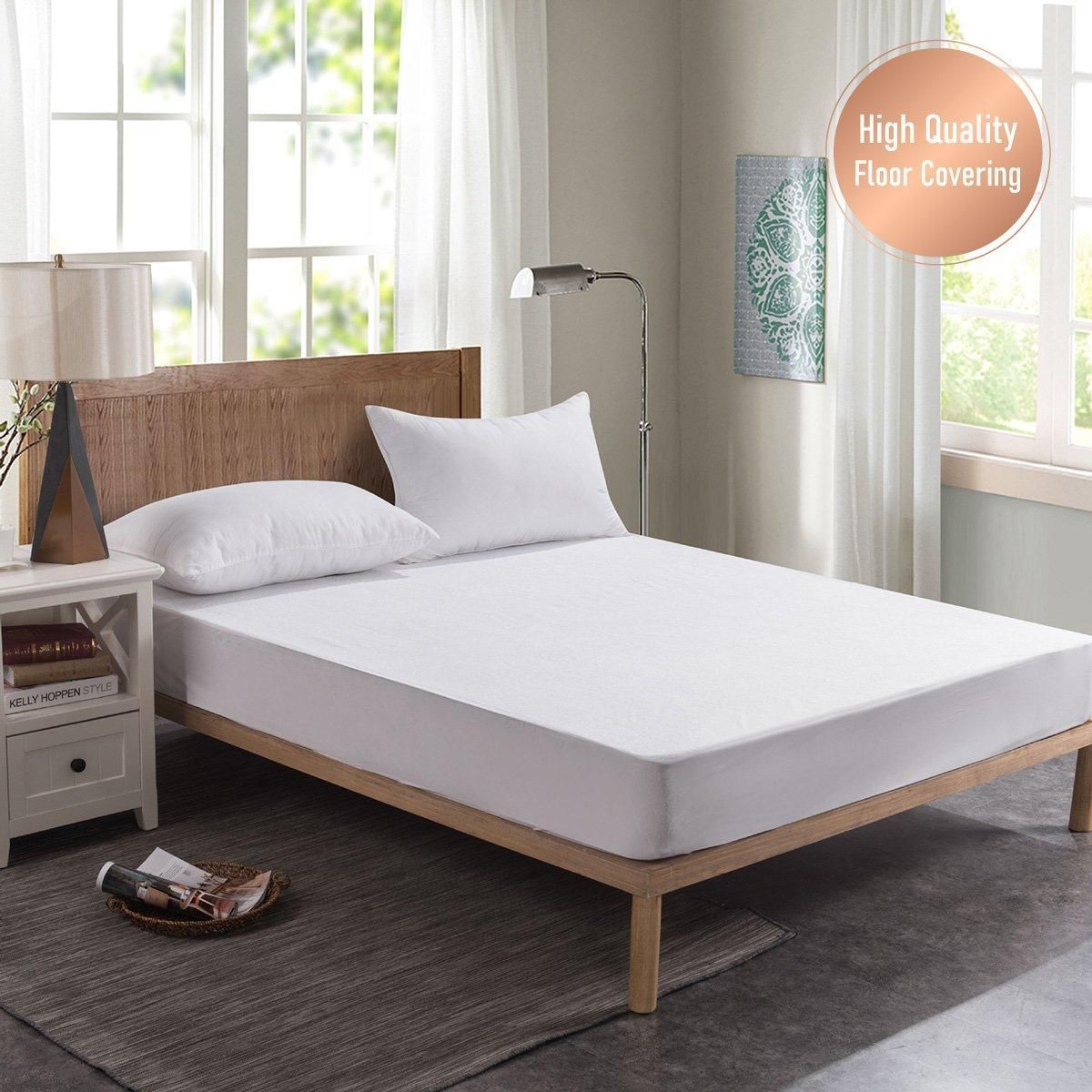 Double 145x200cm Hotel Bedding White Cotton Satin Bedspread - Cotton Satin-60x40s