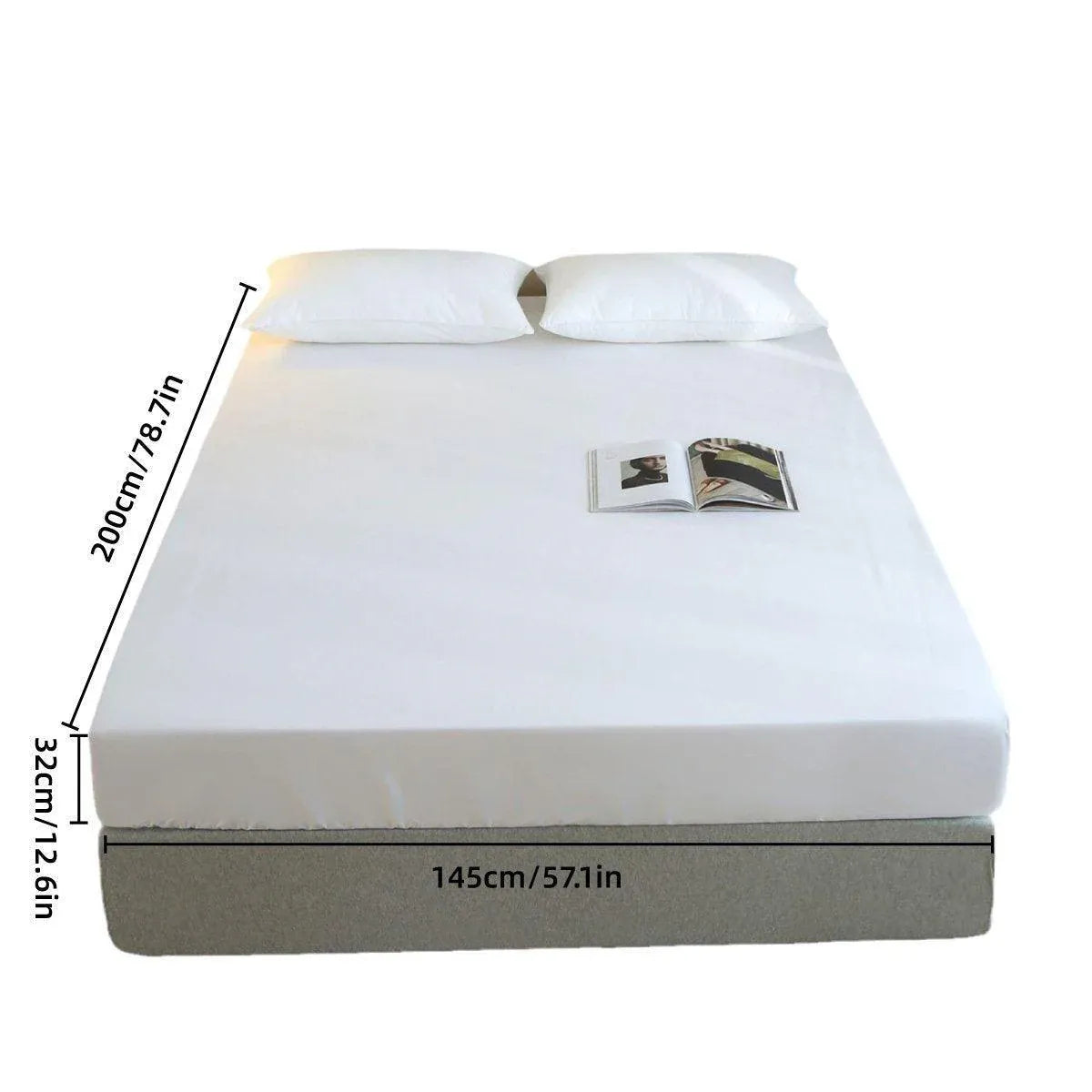 Double 145x200cm Hotel Bedding White Cotton Satin Bedspread - Cotton Satin-60x40s