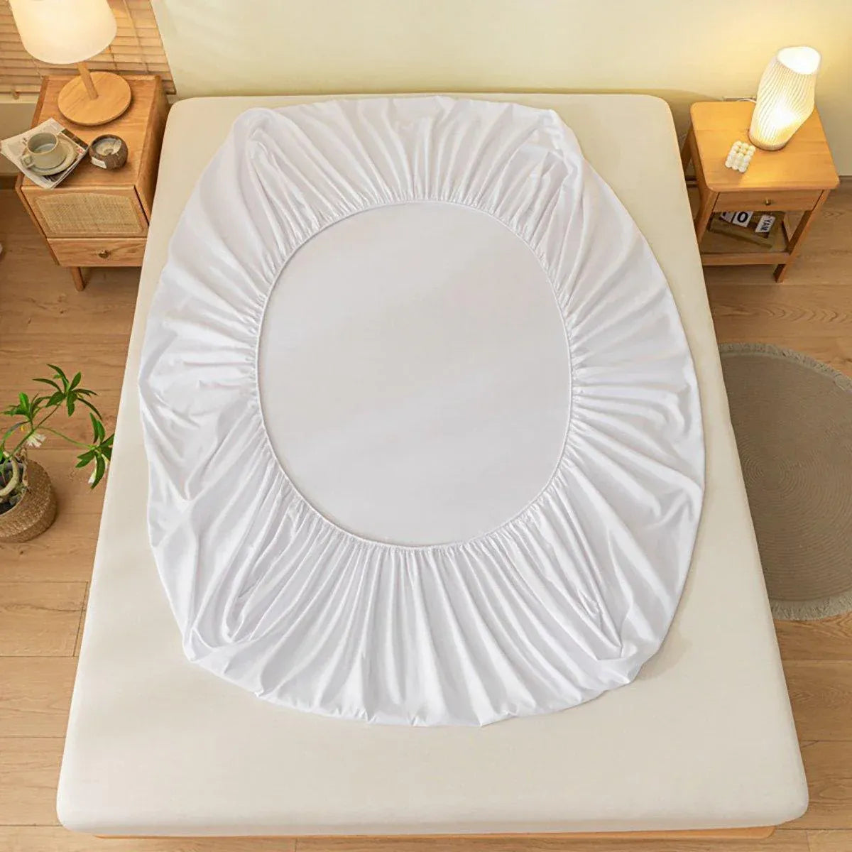 Double 145x200cm Hotel Bedding White Cotton Satin Bedspread - Cotton Satin-60x40s