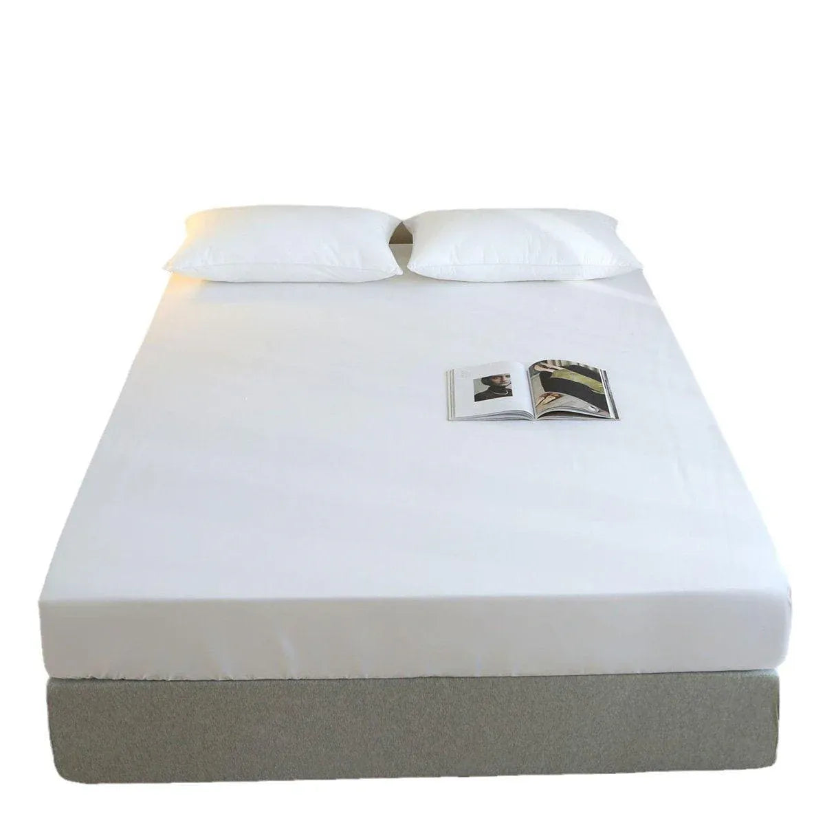 Double 145x200cm Hotel Bedding White Cotton Satin Bedspread - Cotton single jet satin-80x80s