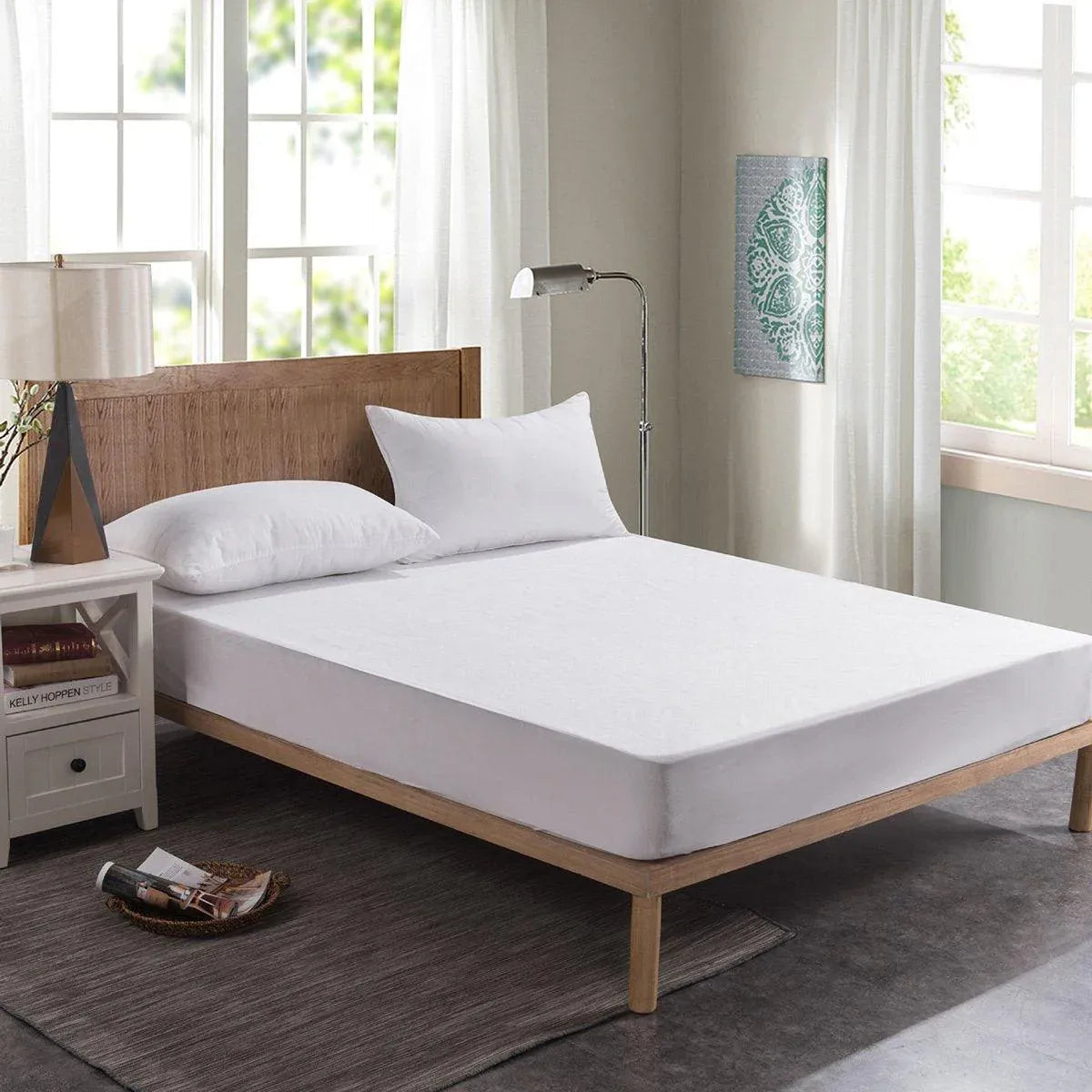 Double 145x200cm Hotel Bedding White Cotton Satin Bedspread - Cotton single jet satin-80x80s