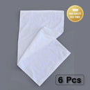 6pcs Absorbent White Bath Towels for Hotel Guesthouse Bathroom Home Use Set - Pearl satin-180g
