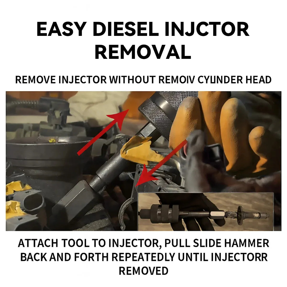 Diesel Engine Fuel Injector Removal Tool Set for Car Truck Repair