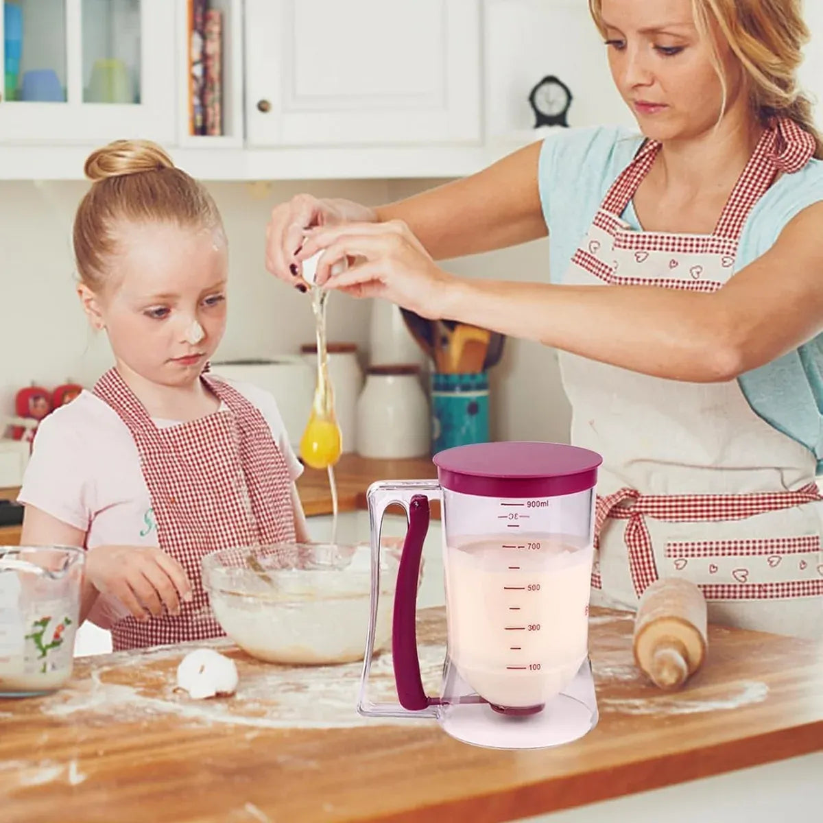 Batter Dispenser Measuring Cup Funnel Cake Cupcake Pancake Baking Tool - Black