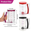 Batter Dispenser Measuring Cup Funnel Cake Cupcake Pancake Baking Tool - Red