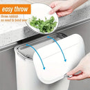 Wall Mounted Hanging Wastebasket with Sliding Lid for Kitchen and Bathroom Use - 7L