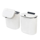 Wall Mounted Hanging Wastebasket with Sliding Lid for Kitchen and Bathroom Use - 7L