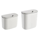Wall Mounted Hanging Wastebasket with Sliding Lid for Kitchen and Bathroom Use - 9L