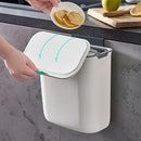 Wall Mounted Hanging Wastebasket with Sliding Lid for Kitchen and Bathroom Use - 9L