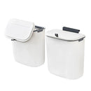 Wall Mounted Hanging Wastebasket with Sliding Lid for Kitchen and Bathroom Use - 9L