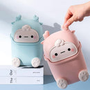 Mini Monster Trash Can Desktop Flip Top Garbage Bin Small Plastic Waste Basket - Pink