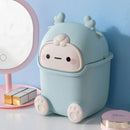 Mini Monster Trash Can Desktop Flip Top Garbage Bin Small Plastic Waste Basket - Pink