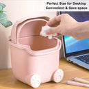 Mini Monster Trash Can Desktop Flip Top Garbage Bin Small Plastic Waste Basket - Pink