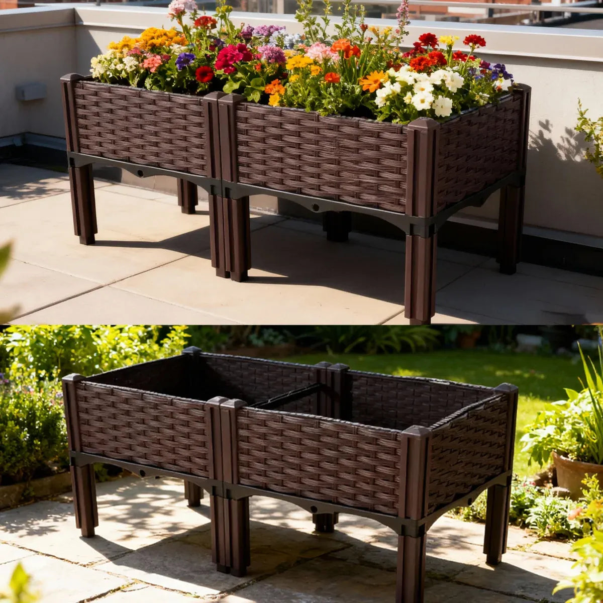 Garden Vegetable Planting Box Durable Sturdy for Patio Balcony Outdoor Growing