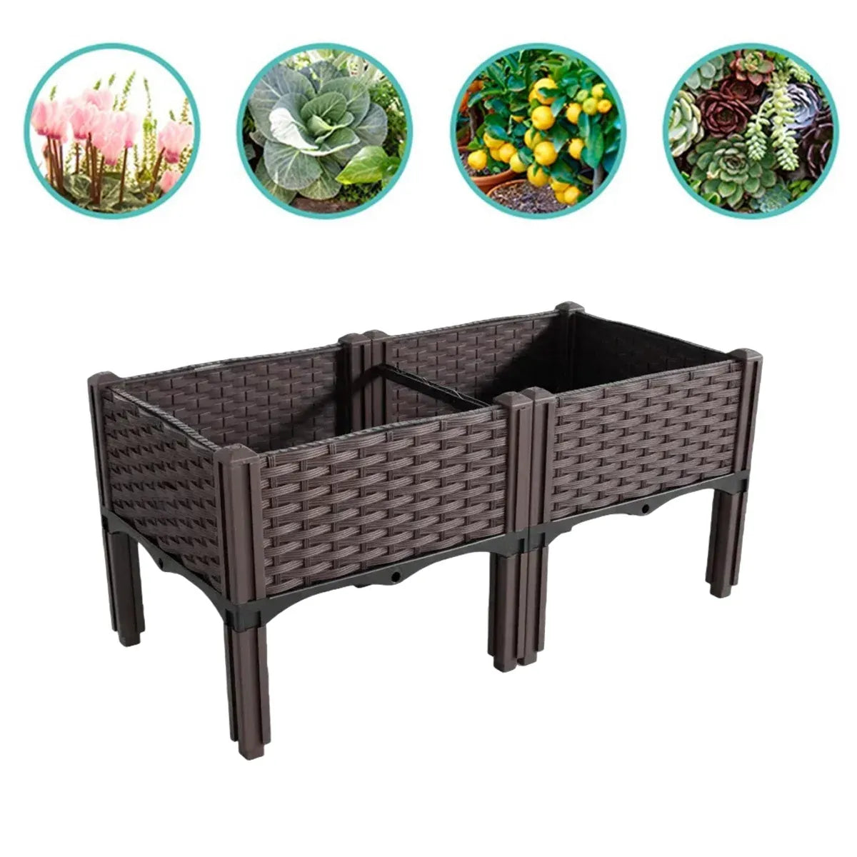 Garden Vegetable Planting Box Durable Sturdy for Patio Balcony Outdoor Growing