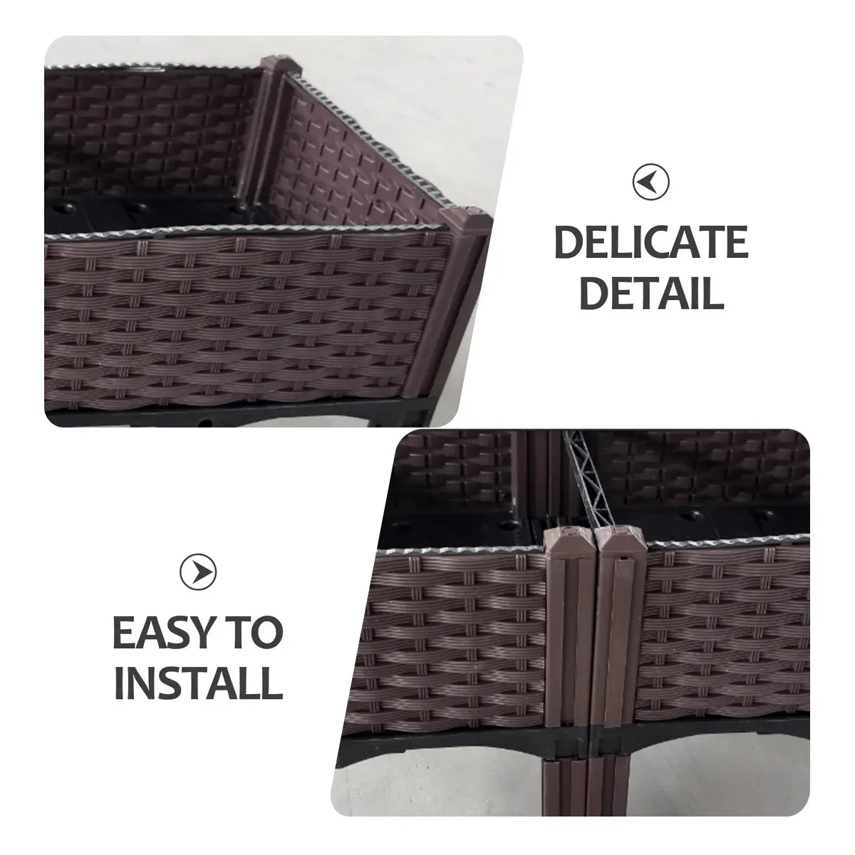 Garden Vegetable Planting Box Durable Sturdy for Patio Balcony Outdoor Growing