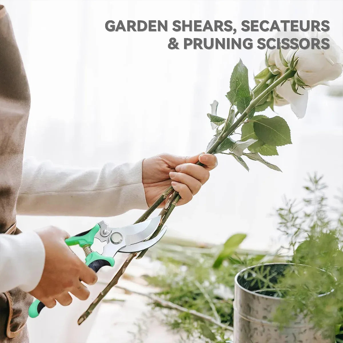 3PCS Stainless Steel Garden Shears Set Multi Function for Pruning Trimming Plants