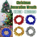 10pcs Christmas Wreath Decorations Festive Holiday Door Hanging Ornament Set - Silver