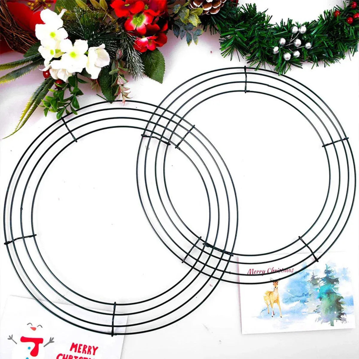 Festive Christmas Wreath Wire 10pcs Small Roll Floral Craft Decoration Supplies - 25cm