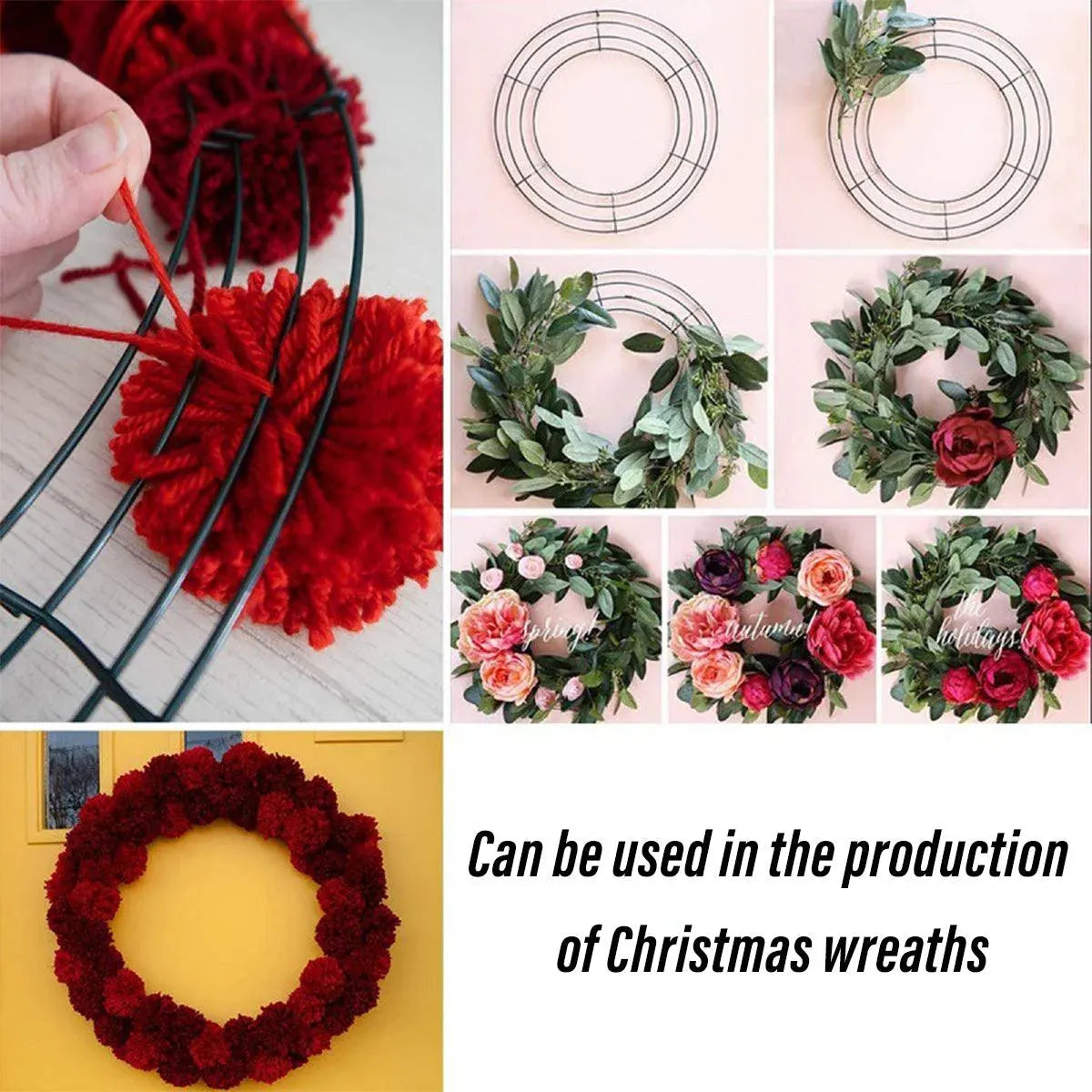Festive Christmas Wreath Wire 10pcs Small Roll Floral Craft Decoration Supplies - 35cm