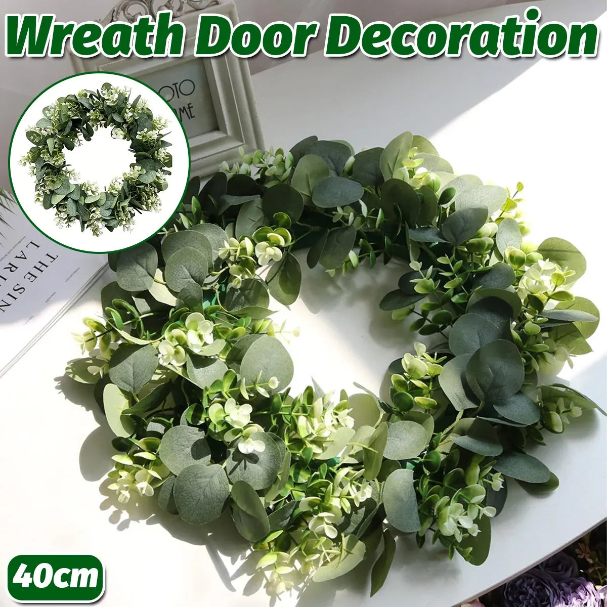 Spring Wreath Door Decoration Hanging Ornament Home Decor for Room Front Door
