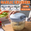 500ml Manual Meat Mincer Garlic Chopper Rotate Garlic Press Crusher Vegetable - Blue