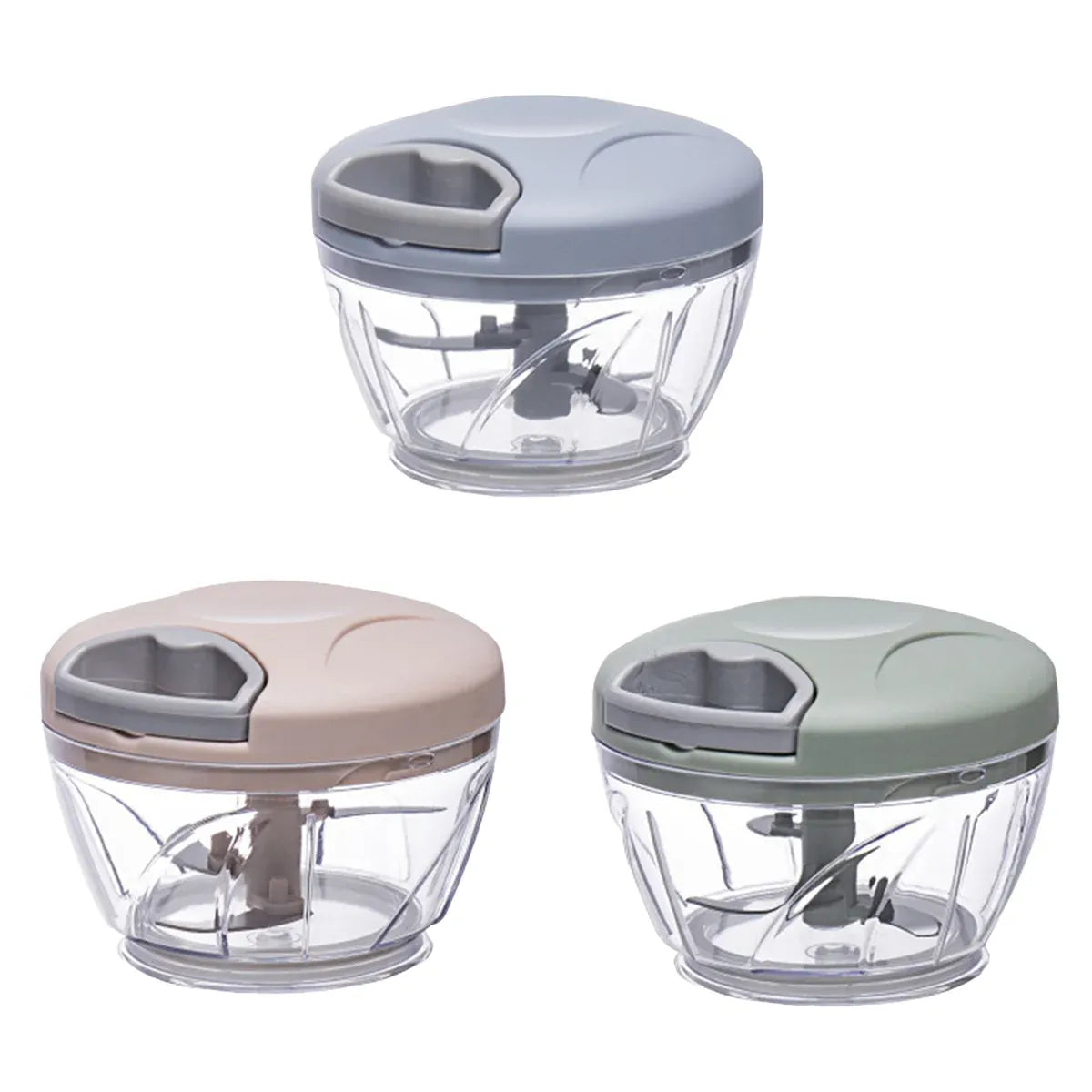 500ml Manual Meat Mincer Garlic Chopper Rotate Garlic Press Crusher Vegetable - Blue
