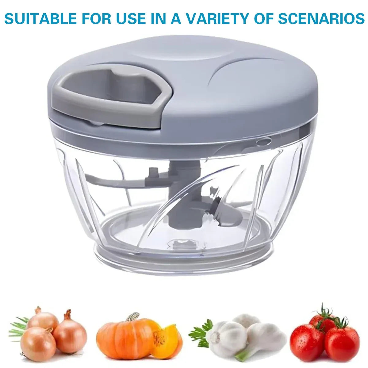 500ml Manual Meat Mincer Garlic Chopper Rotate Garlic Press Crusher Vegetable - Green