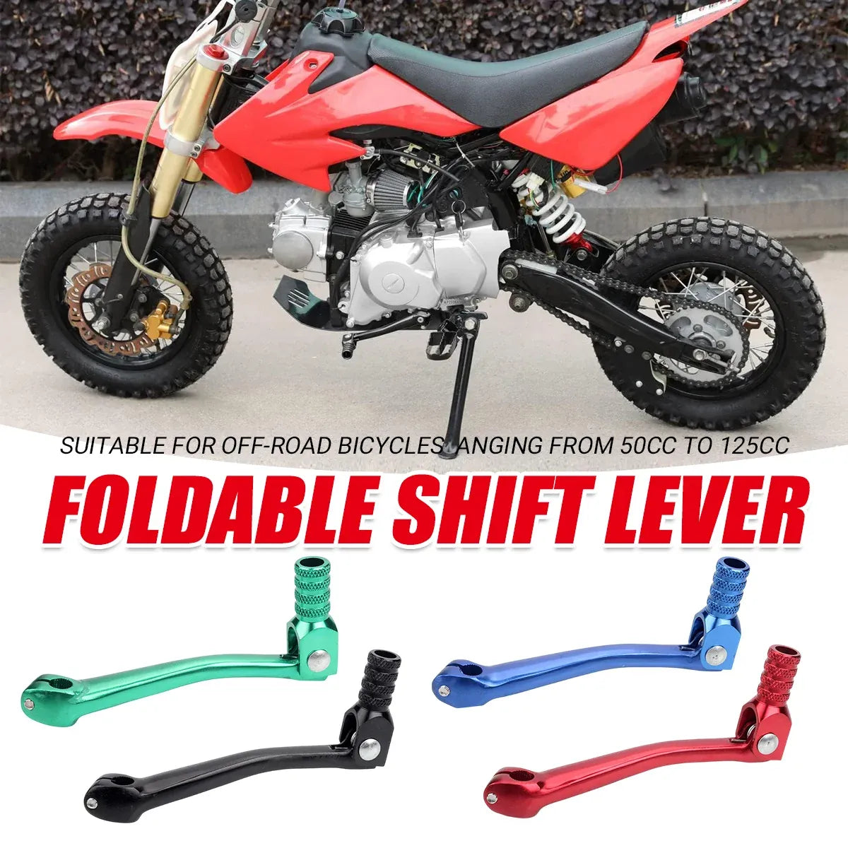 Foldable Gear Shift Lever Replacement for 50-250cc Pit Dirt Bike Off Road Motorcycle - Red