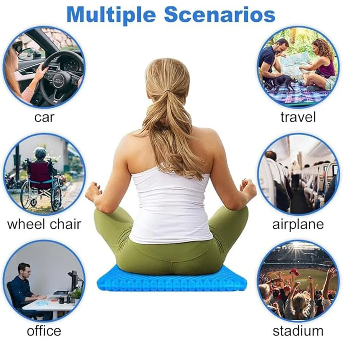 Office Seat Cushion Silicone Honeycomb Cooling Pad Breathable Pressure Relief