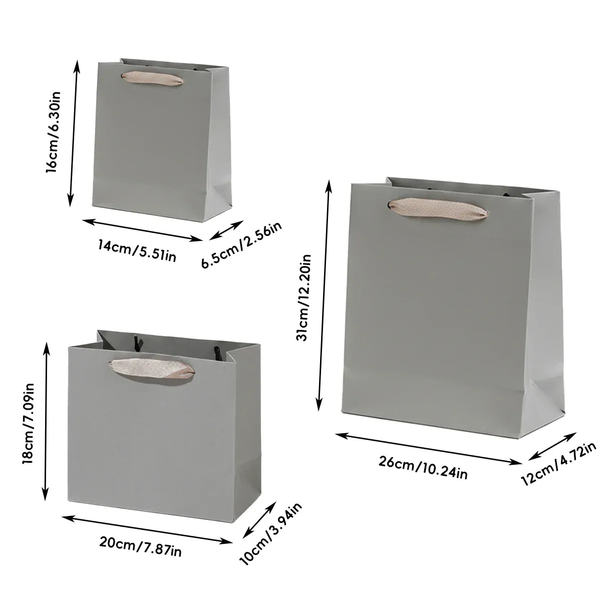 10PCS Gift Bags with Handles Wedding Party Bags High Strength Durable Paper - 26x12x31cm
