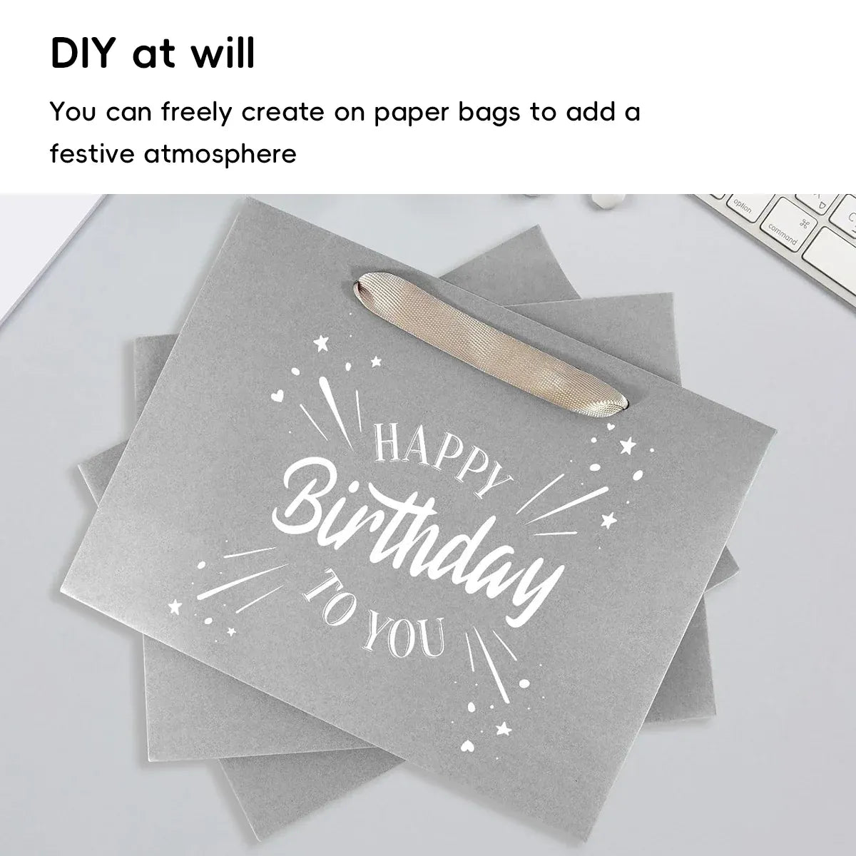10PCS Gift Bags with Handles Wedding Party Bags High Strength Durable Paper - 26x12x31cm
