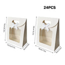 24PCS Bow Flap Tote Bag Reusable Shopping Carry Bag Gift Party Packaging Bag - 26x19x9cm