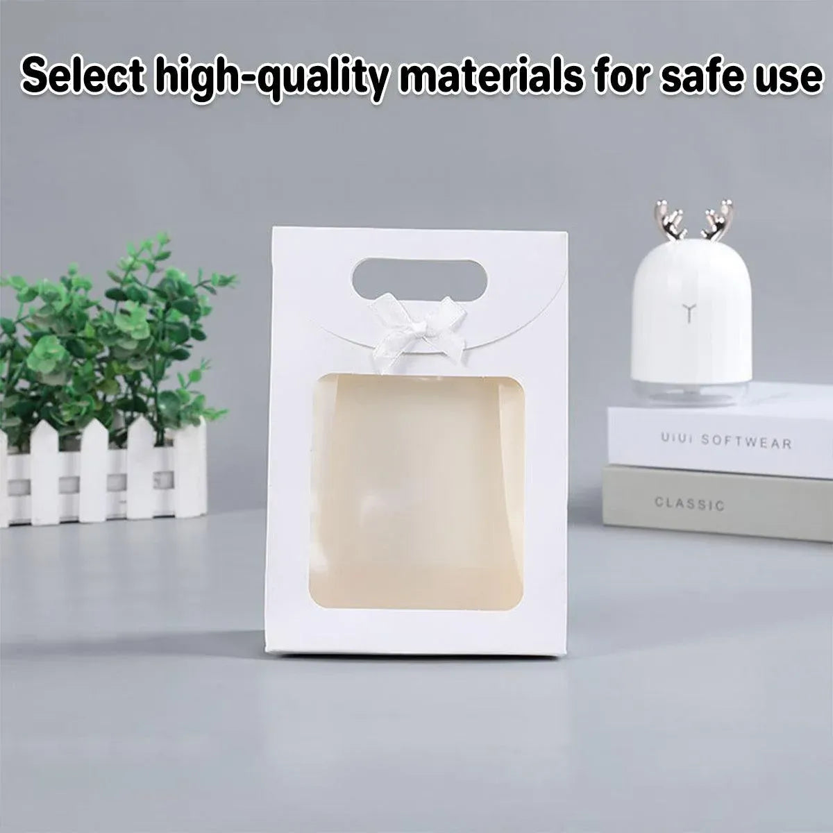 24PCS Bow Flap Tote Bag Reusable Shopping Carry Bag Gift Party Packaging Bag - 26x19x9cm